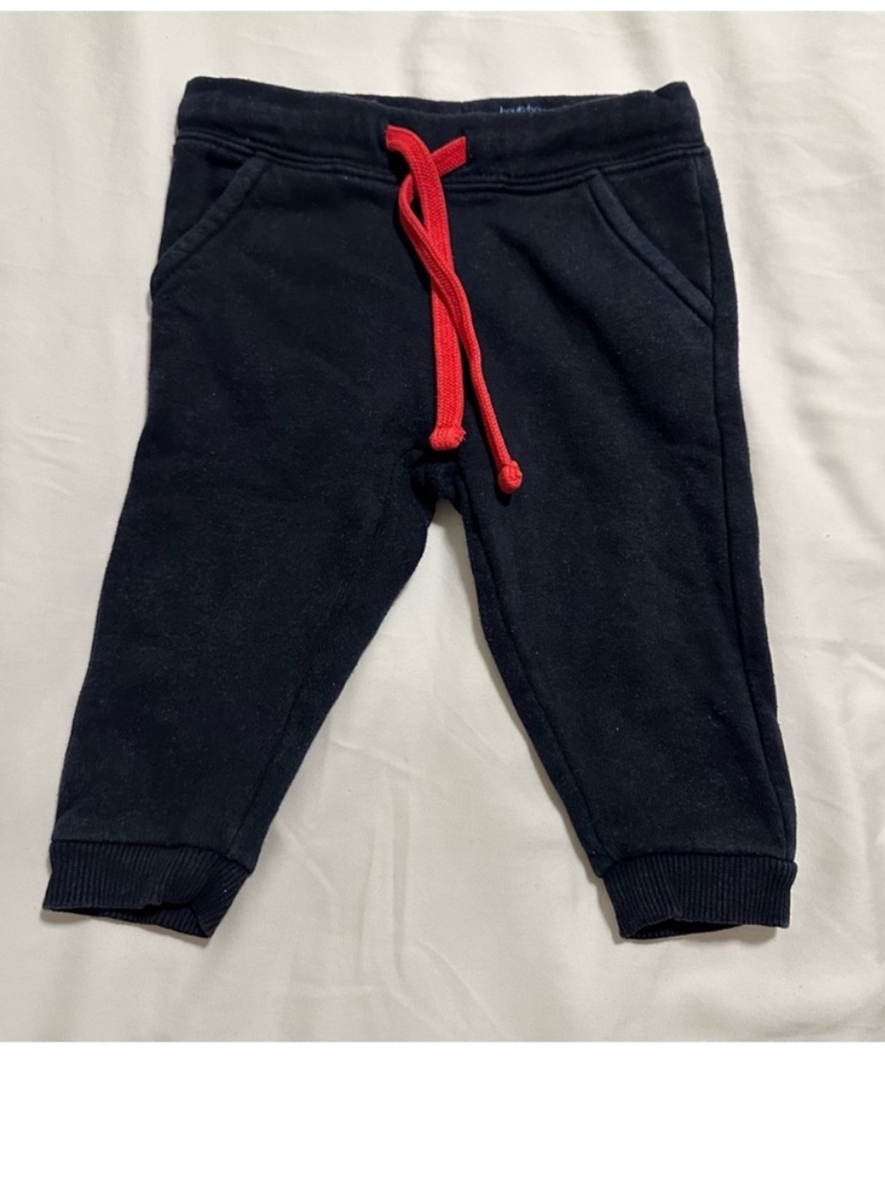 Toddler Navy Sweatpants with Red Drawstring